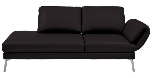 RÉCAMIERE  in Echtleder Dunkelbraun  - Chromfarben/Dunkelbraun, Design, Leder/Metall (209/85-109/95-16cm) - Dieter Knoll