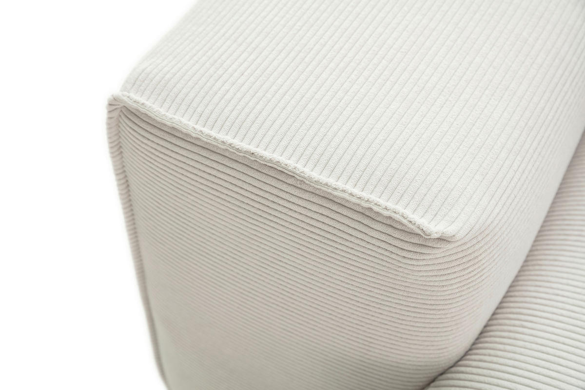 ECKSOFA Weiß Cord  - Schwarz/Weiß, Design, Kunststoff/Textil (270/210cm) - Pure Home Lifestyle
