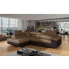 ECKSOFA in Textilgeflecht Braun, Dunkelbraun  203/272 cm  - Chromfarben/Dunkelbraun, Design, Textil/Metall (203/272cm) - MID.YOU