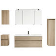 BADEZIMMER 3-teilig  in 102 cm  - Eiche dunkel/Weiß, Design, Glas/Keramik (102cm) - Novel