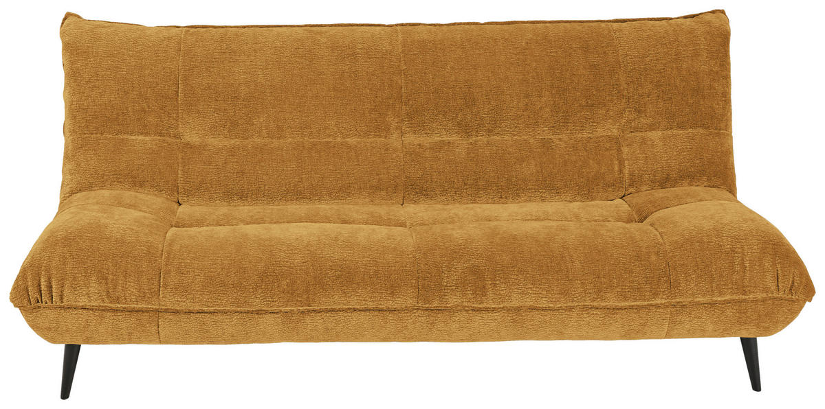 3-SITZER-SOFA in Mikrofaser Goldfarben  - Goldfarben/Schwarz, KONVENTIONELL, Textil/Metall (230/100/101cm) - Hom`in