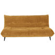 3-SITZER-SOFA in Mikrofaser Goldfarben - Goldfarben/Schwarz, KONVENTIONELL, Textil/Metall (230/100/101cm) - Hom`in