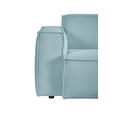 ECKSOFA in Cord Hellblau  - Schwarz/Hellblau, KONVENTIONELL, Kunststoff/Textil (254/224cm) - Hom`in