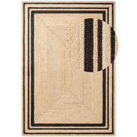 JUTETEPPICH 80/150 cm Jutta Schwarz, Goldbraun  - Goldbraun/Schwarz, Basics, Textil (80/150cm) - Hanse Home