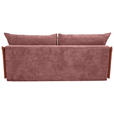 SCHLAFSOFA Cord, Flachgewebe Rosa, Altrosa Rückenkissen, Armlehnenkissen, Bettkasten, Schlaffunktion, Rücken echt, Liegefläche im Originalstoff  - Schwarz/Altrosa, KONVENTIONELL, Textil/Metall (223/72/100cm) - Carryhome