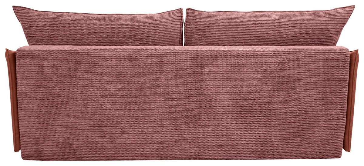 SCHLAFSOFA Cord, Flachgewebe Rosa, Altrosa  - Schwarz/Altrosa, KONVENTIONELL, Textil/Metall (223/72/100cm) - Carryhome