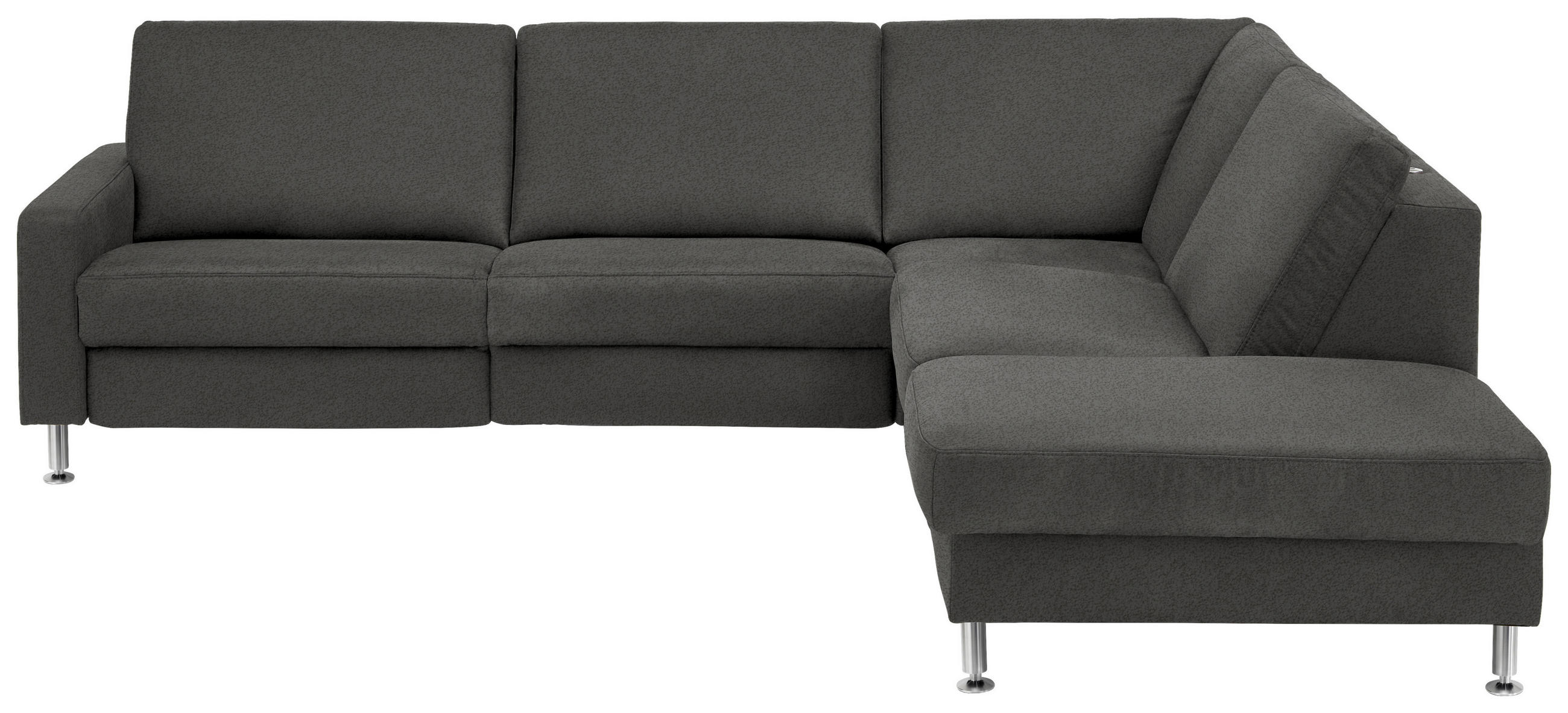CANAPÉ D'ANGLE in Mikrofaser Anthrazit  - Anthrazit/Alufarben, Design, Textil/Metall (275/242cm) - Dieter Knoll