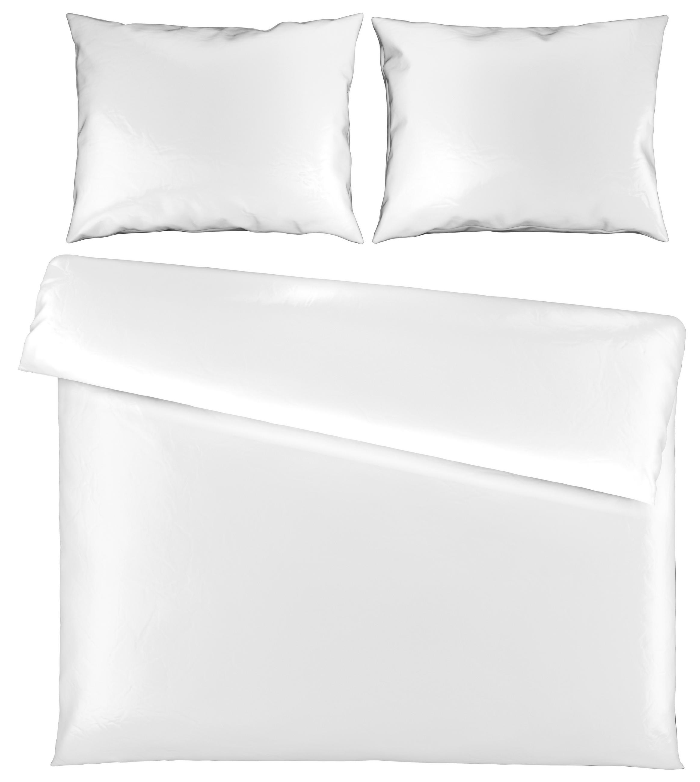 Novel POSTEĽNÁ BIELIZEŇ, satén, biela, 200/200 cm