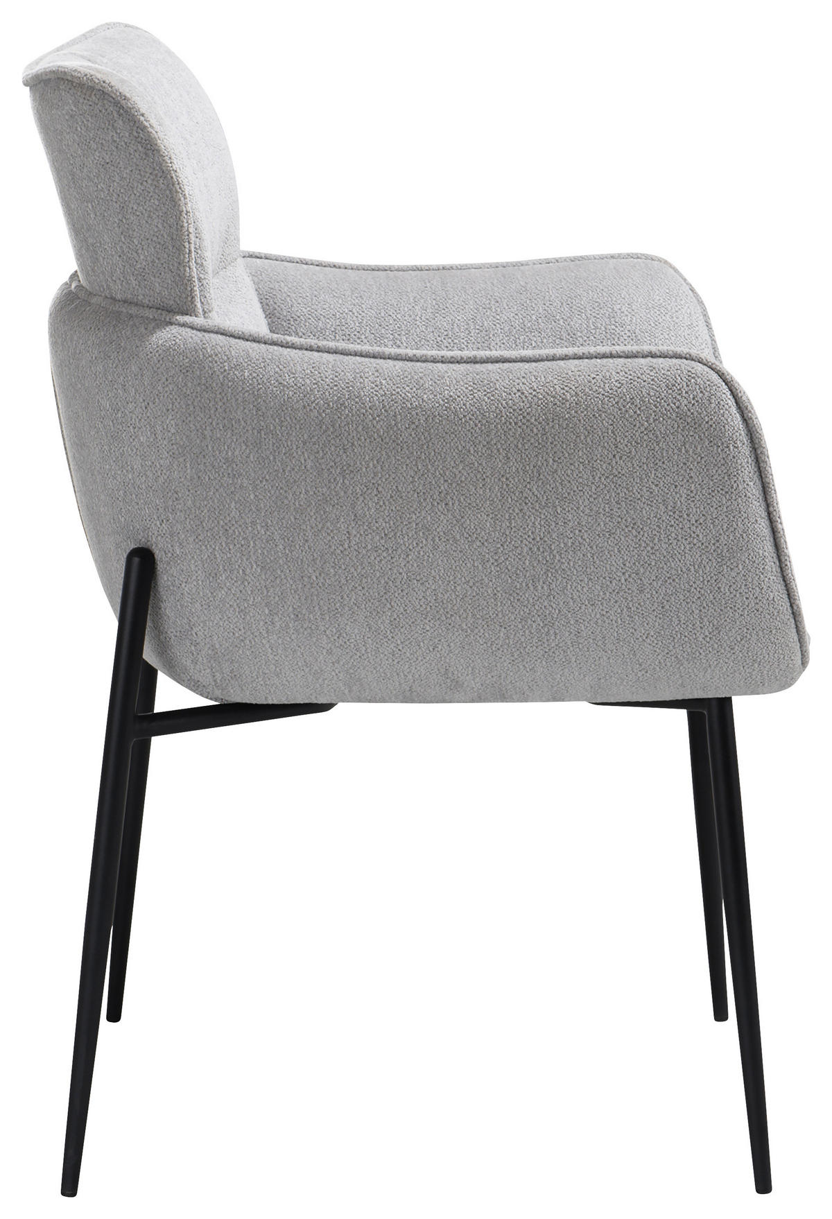 SCAUN CU BRAțE in gri deschis  - gri deschis/negru, Design, metal/textil (68/88/64cm) - Novel