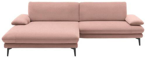 ECKSOFA Rosa Webstoff  - Schwarz/Rosa, Design, Textil/Metall (184/284cm) - Dieter Knoll