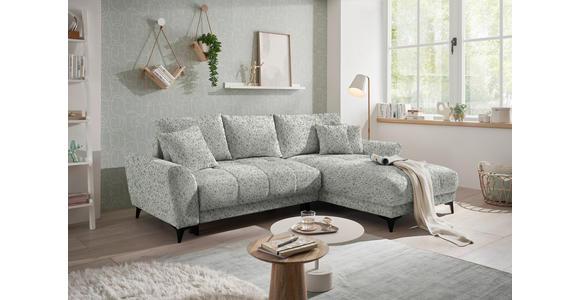 ECKSOFA  in Webstoff Hellgrün  - Schwarz/Hellgrün, MODERN, Kunststoff/Textil (281/189cm) - Carryhome
