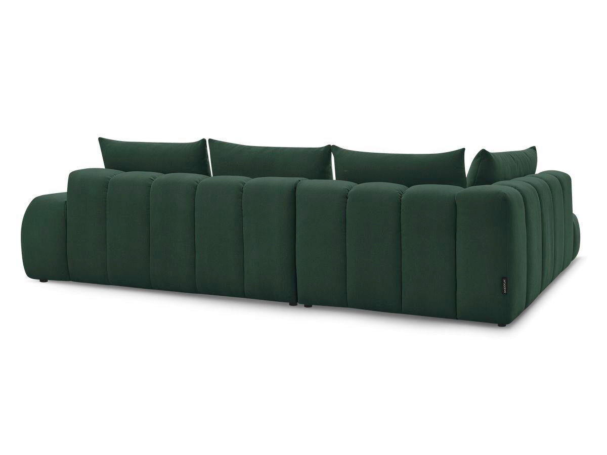 ECKSOFA Ottomane links  EVEREST Grün Struktur  - Schwarz/Grün, MODERN, Kunststoff/Textil (210/352cm) - Livetastic