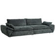 BIGSOFA Struktur Dunkelgrün  - Dunkelgrün/Schwarz, KONVENTIONELL, Kunststoff/Textil (302/80/120cm) - Hom`in