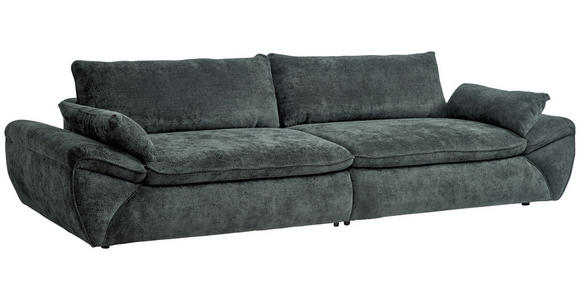 BIGSOFA Struktur Dunkelgrün  - Dunkelgrün/Schwarz, KONVENTIONELL, Kunststoff/Textil (302/80/120cm) - Hom`in