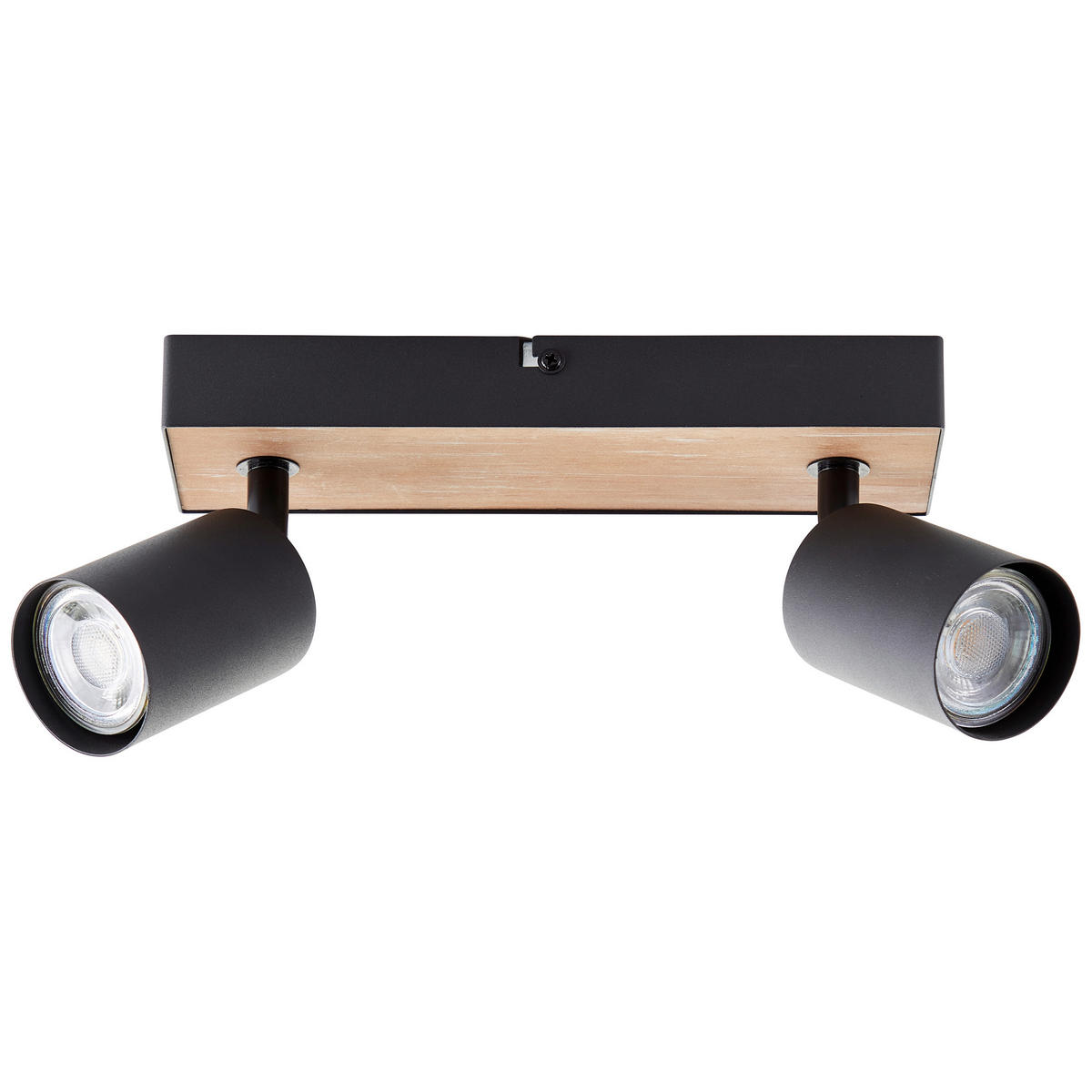 LED-DECKENSTRAHLER - Schwarz/Kieferfarben, Basics, Holz/Metall (24/15,3/8cm) - Brilliant