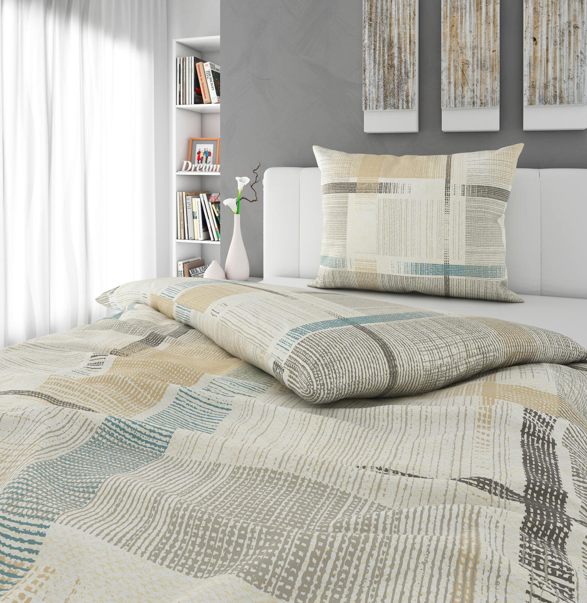 POSTEĽNÁ BIELIZEŇ, džersej, béžová, 140/200 cm - béžová, Konventionell, textil (140/200cm) - Esposa