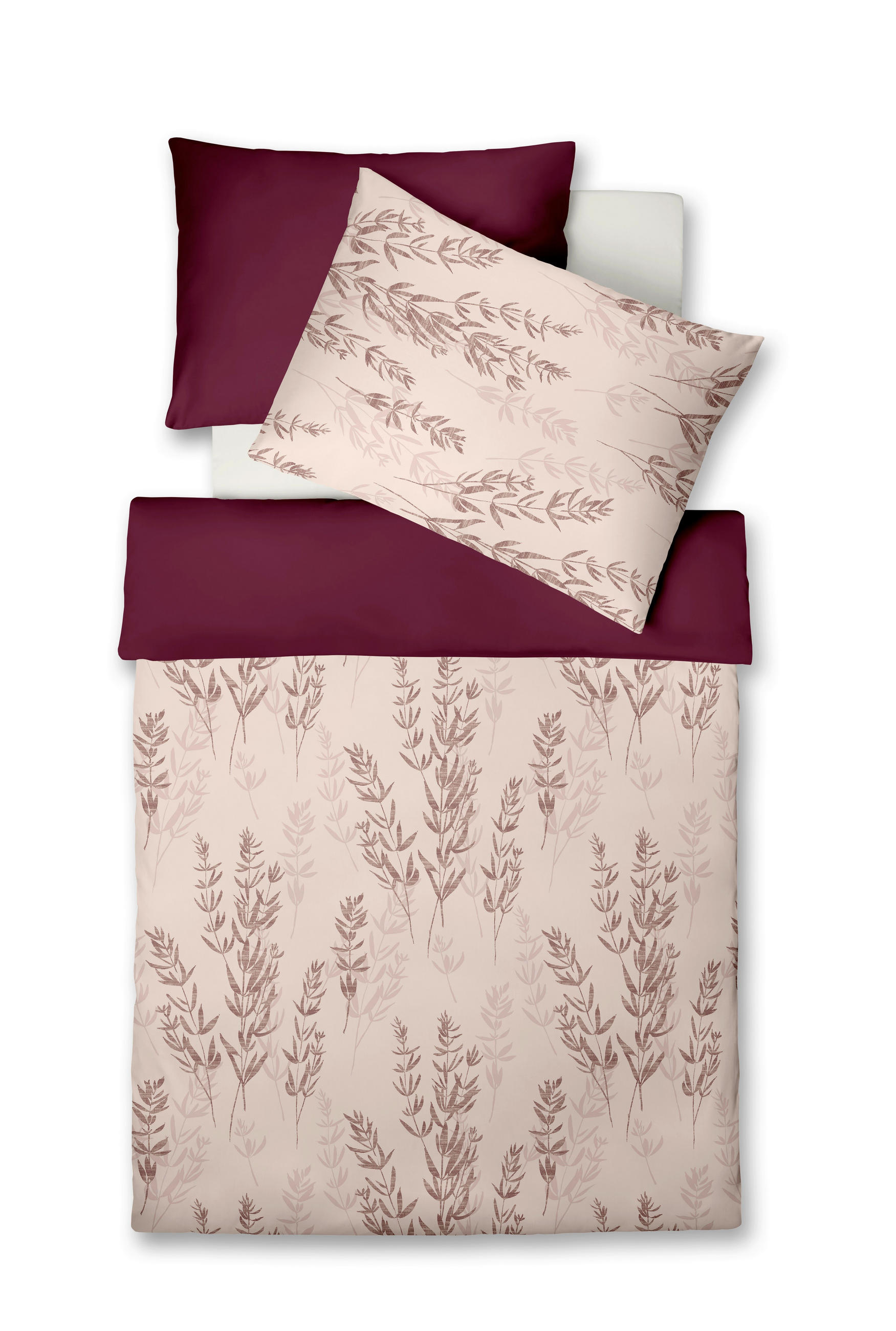 POVLEČENÍ, makosatén, bordeaux, světle růžová, 140/200 cm  - bordeaux/světle růžová, Lifestyle, textil (140/200cm) - Fleuresse
