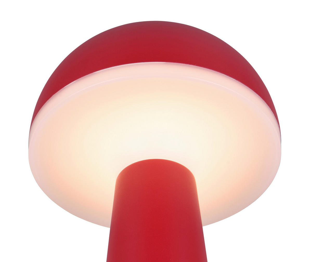 AKKU-TISCHLEUCHTE - Rot, Trend, Metall (16/31cm)