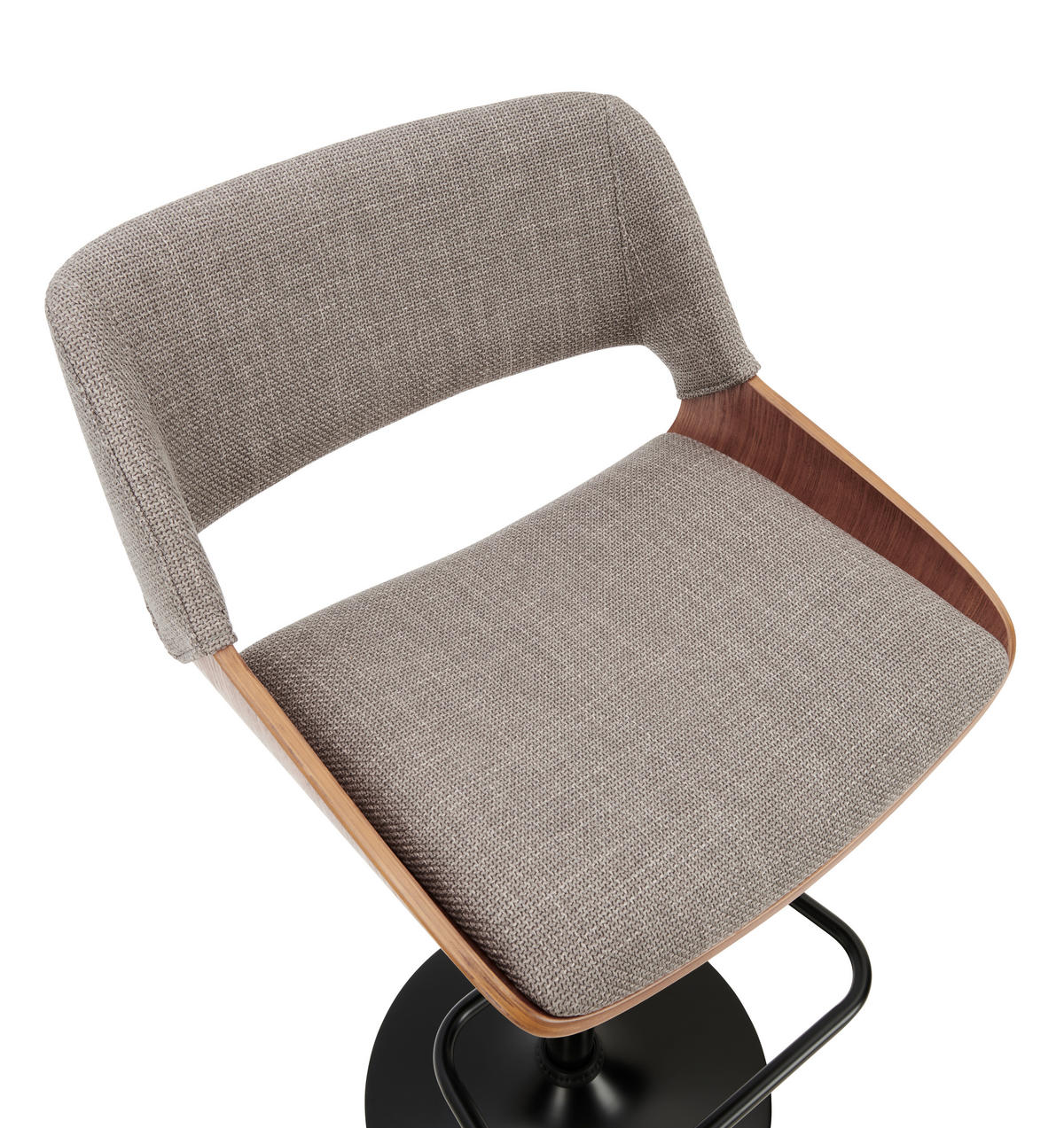 BAROVÁ ŽIDLE, černá, tmavě šedá, barvy vlašských ořechů - černá/tmavě šedá, Moderní, kov/dřevo (50,5/87-107,5/53,5cm) - Livetastic
