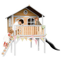 SPIELHAUS 380/274/212 cm  - Braun/Weiß, KONVENTIONELL, Holz/Kunststoff (380/274/212cm) - Ambia Garden