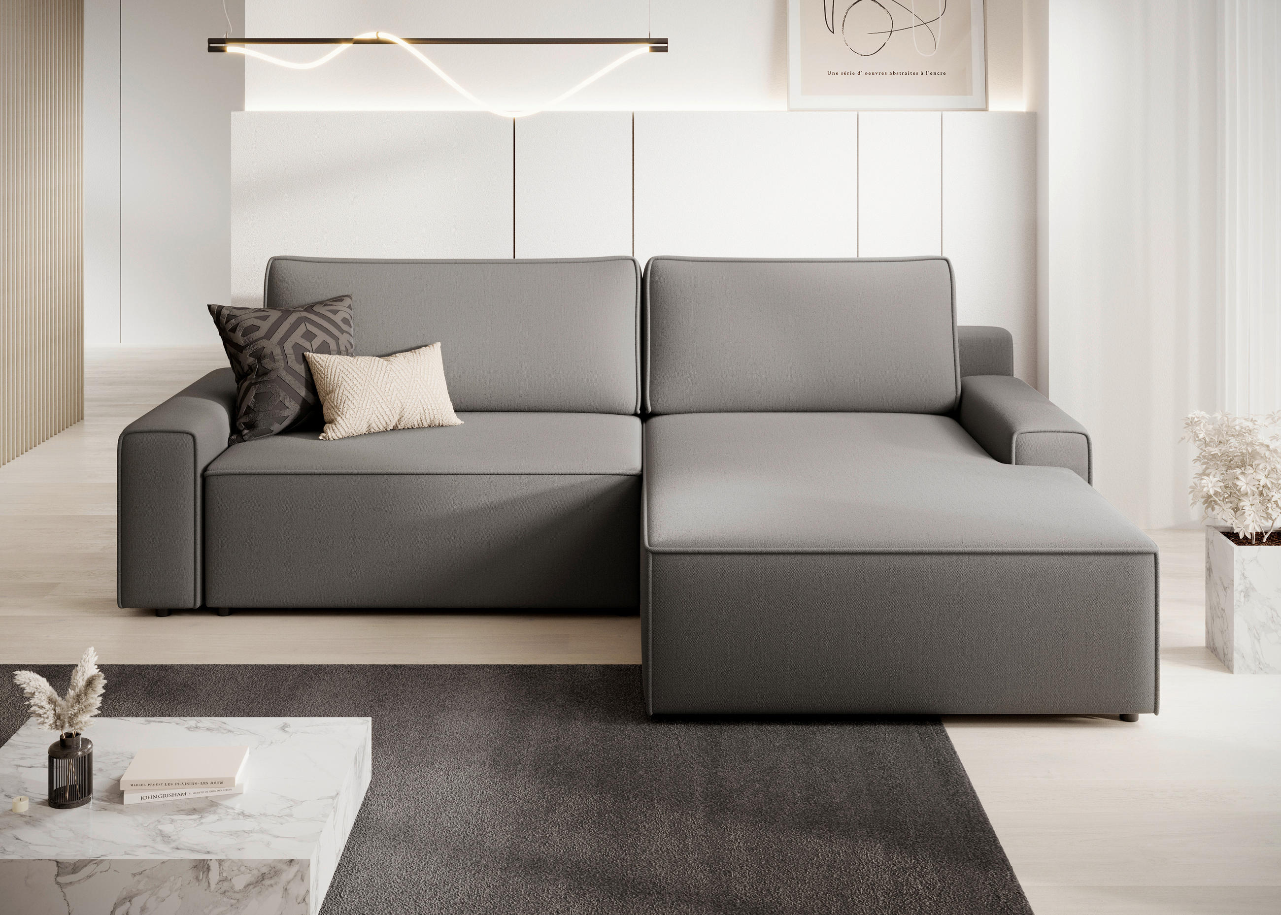 Trendmanufaktur Eckschlafsofa Challange Graphit 246x168 cm