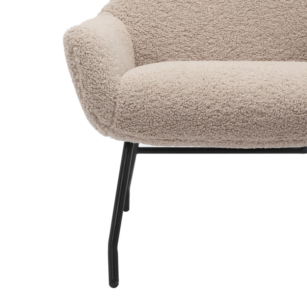 SESSELSET in Teddystoff Taupe  - Taupe/Schwarz, MODERN, Textil/Metall (79/103/82cm) - Livetastic