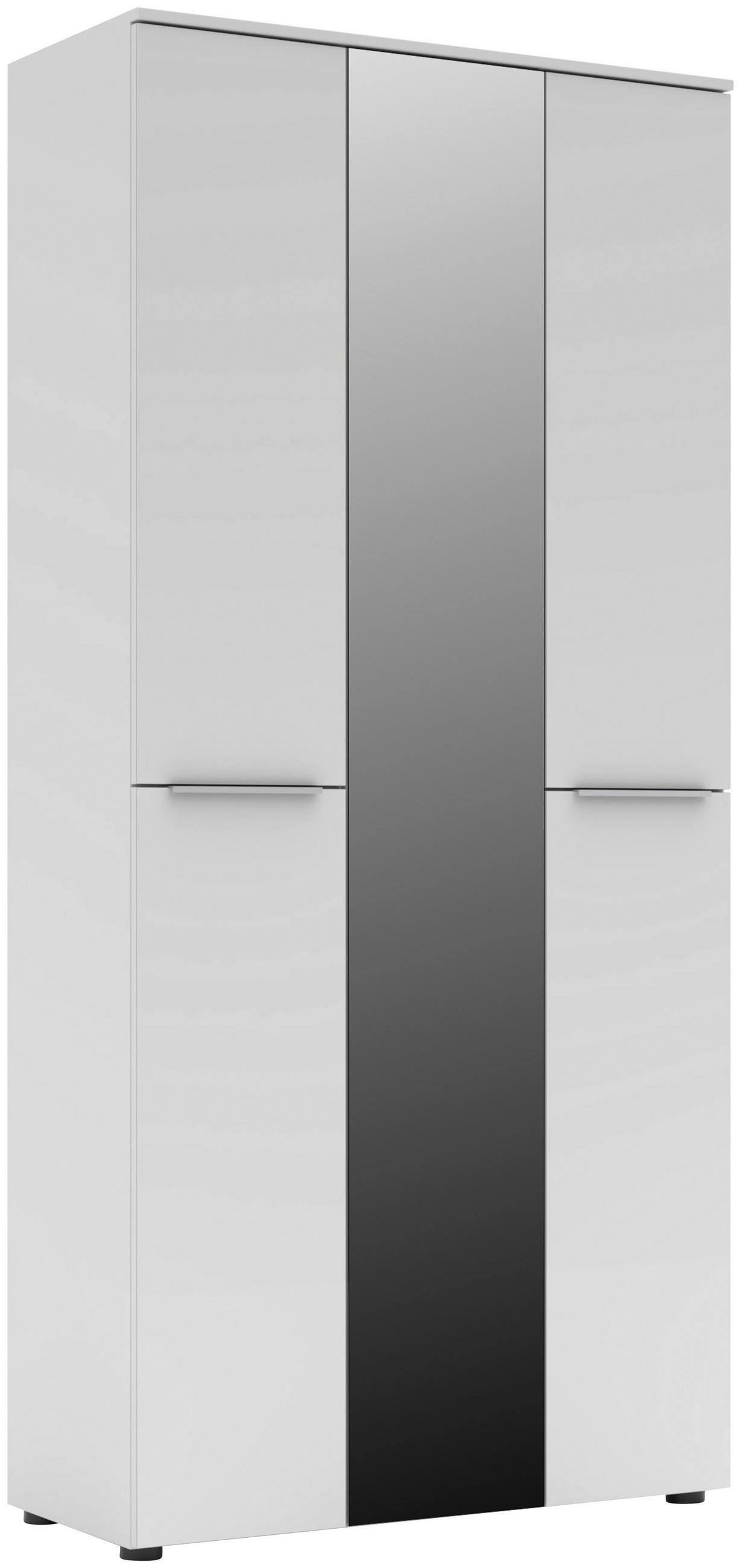 GARDEROBNA OMARA bela - barve kroma/črna, Moderno, kovina/leseni material (90/196/41cm) - Voleo