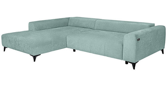 ECKSOFA  in Chenille Hellblau  222/279 cm  - Schwarz/Hellblau, KONVENTIONELL, Kunststoff/Textil (222/279cm) - Hom`in