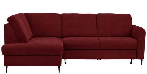 ECKSOFA in Chenille Rot  - Rot/Schwarz, Modern, Holz/Textil (184/241cm) - Carryhome