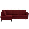 ECKSOFA in Chenille Rot  - Rot/Schwarz, MODERN, Holz/Textil (184/241cm) - Carryhome