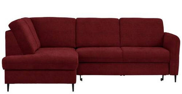 ECKSOFA in Chenille Rot  - Rot/Schwarz, MODERN, Holz/Textil (184/241cm) - Carryhome