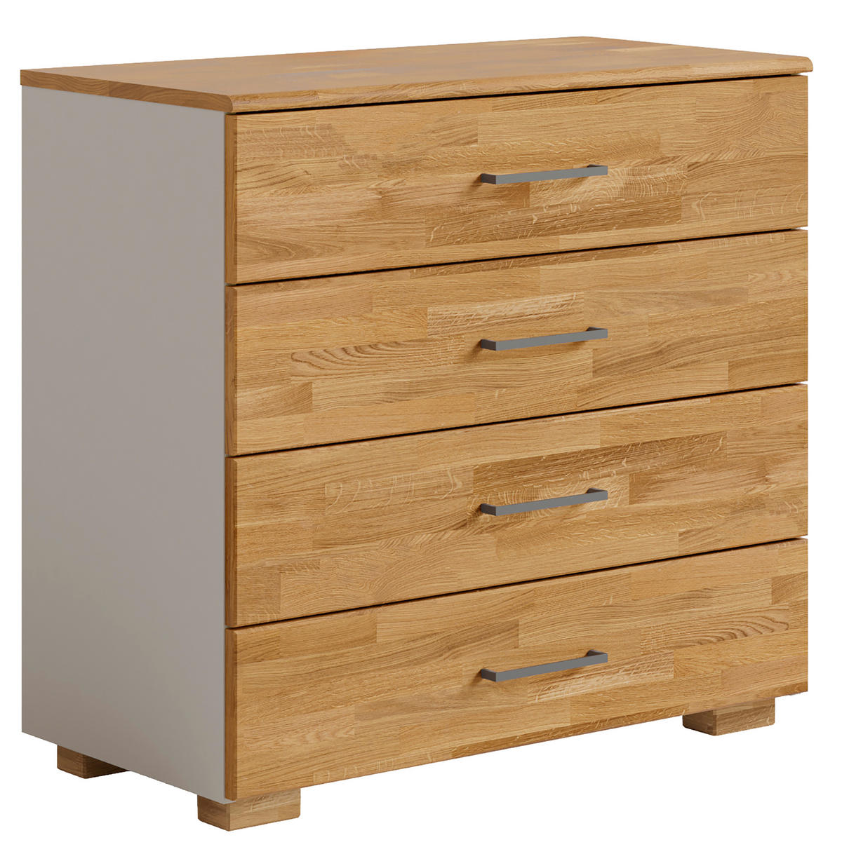 KOMMODE  in 80/80/42 cm  - Eichefarben/Silberfarben, KONVENTIONELL, Holz/Holzwerkstoff (80/80/42cm) - Cantus