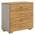 KOMMODE  in 80/80/42 cm  - Eichefarben/Silberfarben, KONVENTIONELL, Holz/Holzwerkstoff (80/80/42cm) - Cantus