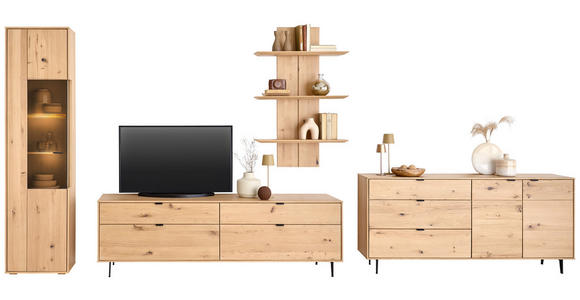 SIDEBOARD Eichefarben 182,6/83,1/42 cm - Eichefarben/Schwarz, Natur, Holz/Holzwerkstoff (182,6/83,1/42cm) - Cantus