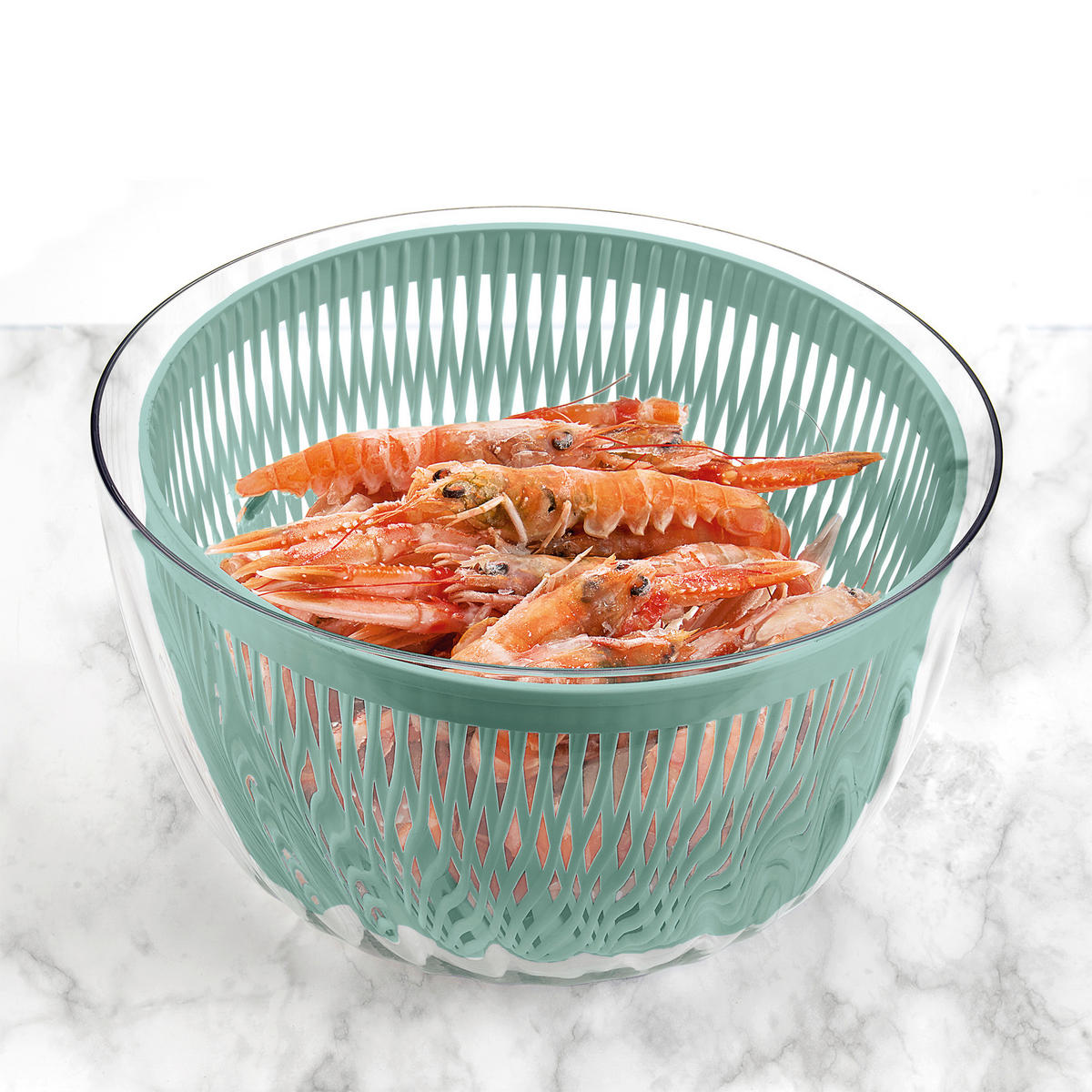 SALATSCHLEUDER Spin&Store  - Olivgrün, Basics (26cm) - GUZZINI