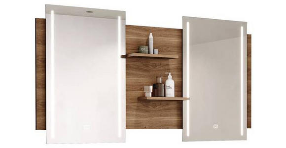 BADEZIMMERSPIEGEL 150/80/14,1 cm - Eichefarben, Design, Glas/Holzwerkstoff (150/80/14,1cm) - Novel