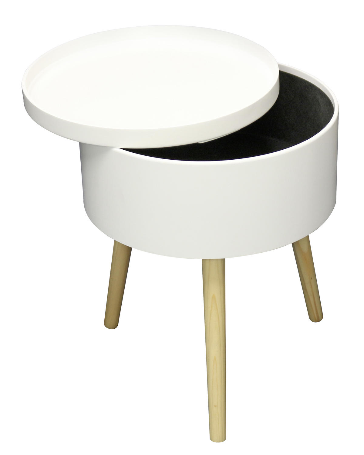 PRÍRUČNÝ STOLÍK, pínia, prírodná farba, biela - biela/prírodná farba, Design, drevo/kompozitné drevo (38/38/48,5cm) - Carryhome