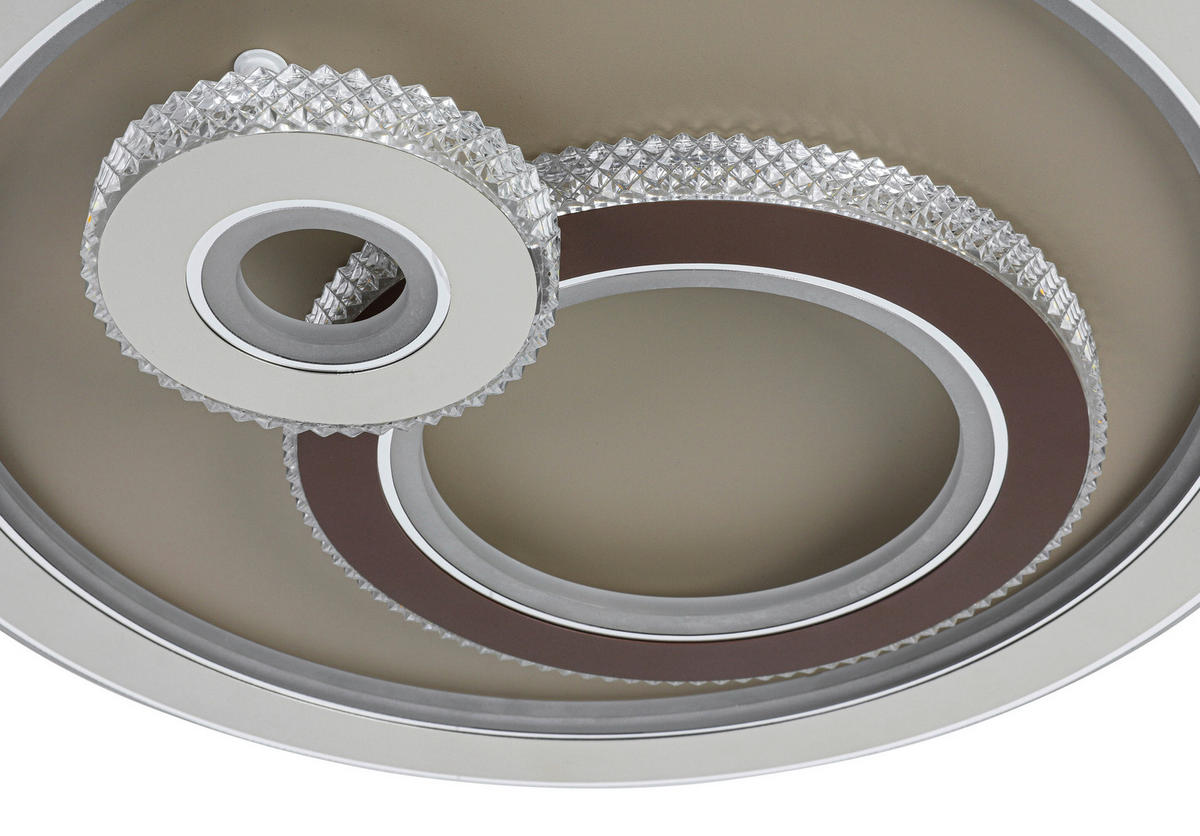 LED MENNYEZETI LÁMPA - krómszínű/barna, Trend, műanyag/fém (48/9cm) - Novel