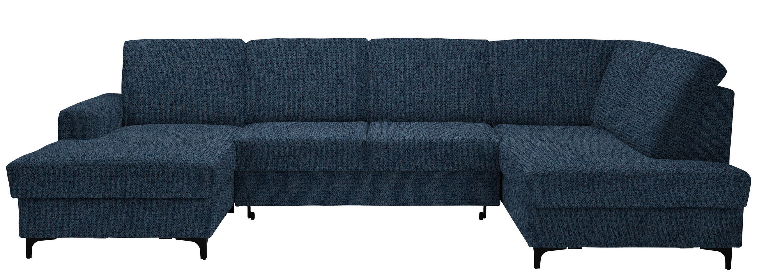 WOHNLANDSCHAFT in Webstoff Dunkelblau  - Schwarz/Dunkelblau, Konventionell, Textil/Metall (167/317/185cm) - Stylife