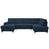 WOHNLANDSCHAFT in Webstoff Dunkelblau  - Schwarz/Dunkelblau, Konventionell, Textil/Metall (167/317/185cm) - Stylife