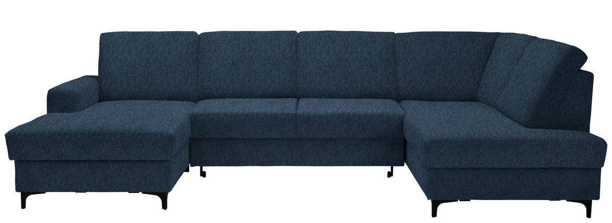 WOHNLANDSCHAFT in Webstoff Dunkelblau  - Schwarz/Dunkelblau, Konventionell, Textil/Metall (167/317/185cm) - Stylife