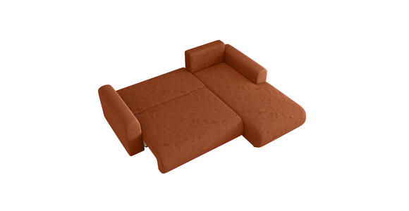 ECKSOFA inkl. Funktionen Terracotta Cord  - Terracotta/Schwarz, KONVENTIONELL, Kunststoff/Textil (260/200cm) - Xora