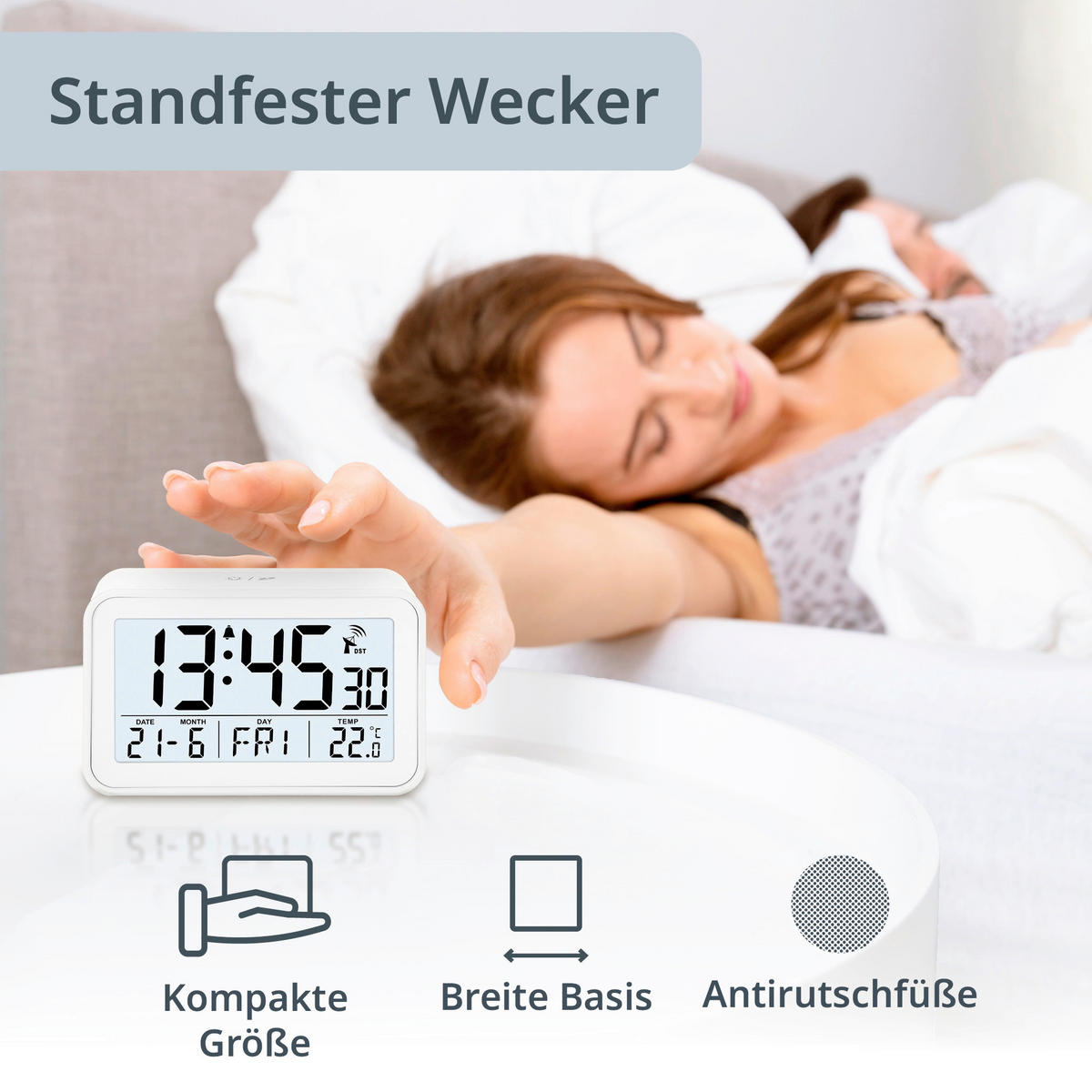 WECKER Weiß  - Weiß, Basics, Kunststoff (10,1/6,2/3,9cm)