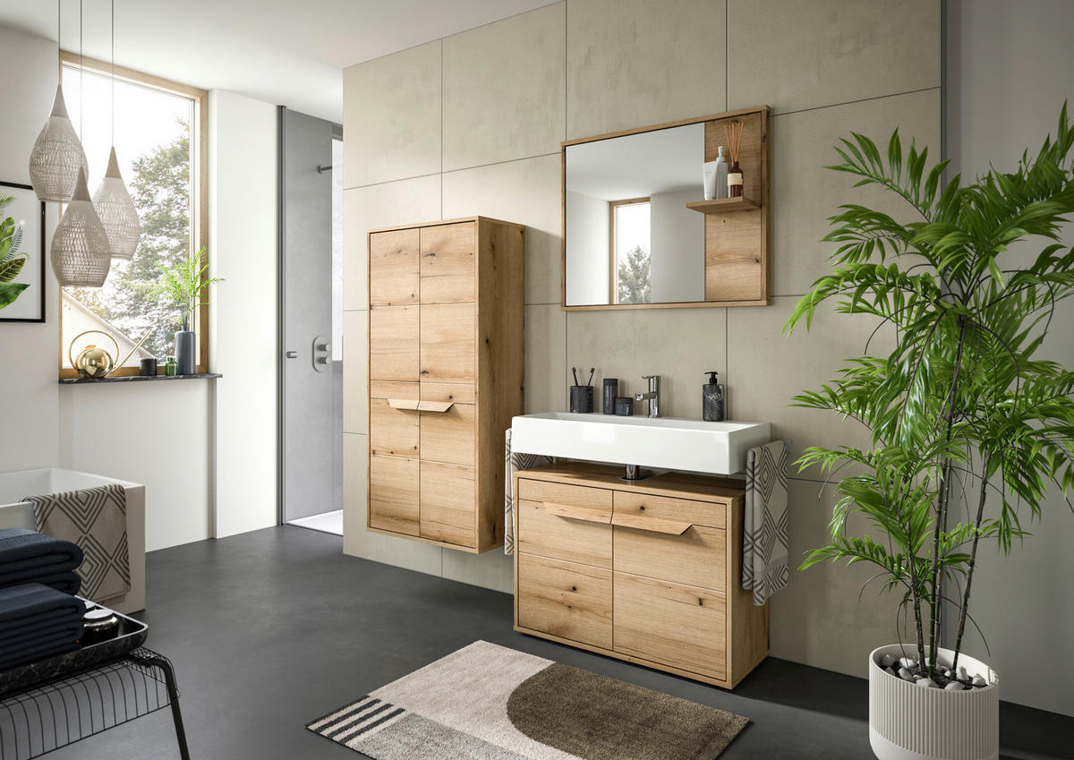 MIDISCHRANK 64/132/32 cm  - Schwarz, MODERN, Holzwerkstoff/Kunststoff (64/132/32cm) - MID.YOU