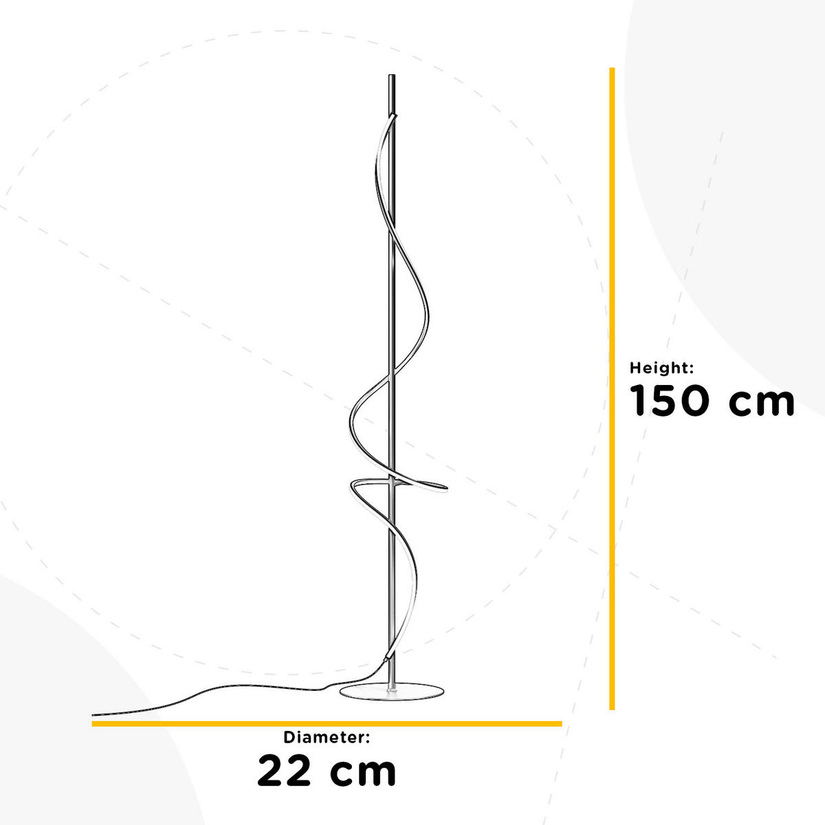 LED-STEHLEUCHTE 22/22/150 cm    - Schwarz, Design, Kunststoff/Metall (22/22/150cm)