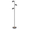 STEHLEUCHTE 25/23/154 cm    - Graphitfarben/Naturfarben, Design, Metall (25/23/154cm) - Globo