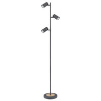 STEHLEUCHTE 25/23/154 cm    - Graphitfarben/Naturfarben, Design, Metall (25/23/154cm) - Globo
