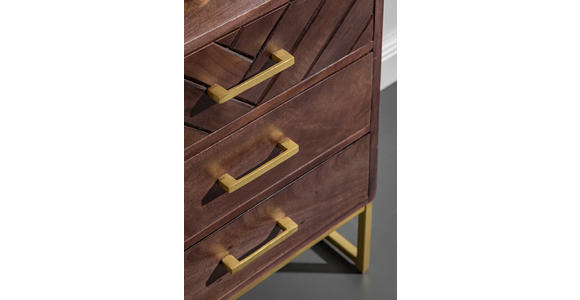 KOMMODE in 45/60/33 cm - Goldfarben/Braun, Trend, Holz/Metall (45/60/33cm) - Landscape
