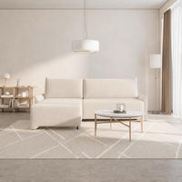 ECKSOFA LOCO in Cord Creme  - Creme/Schwarz, Design, Kunststoff/Textil (174/245cm) - MID.YOU