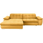 ECKSOFA in Mikrofaser Dunkelgelb  180/265 cm  - Chromfarben/Dunkelgelb, Design, Textil/Metall (180/265cm) - Carryhome